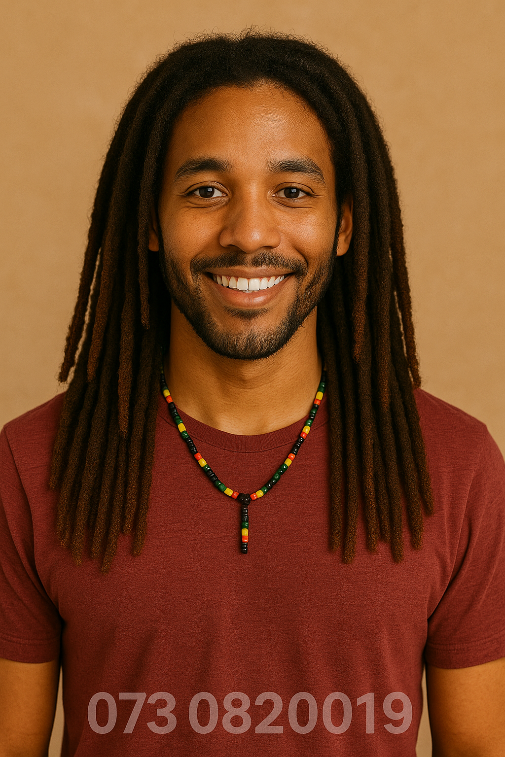 Genuine smile with colourful accessories