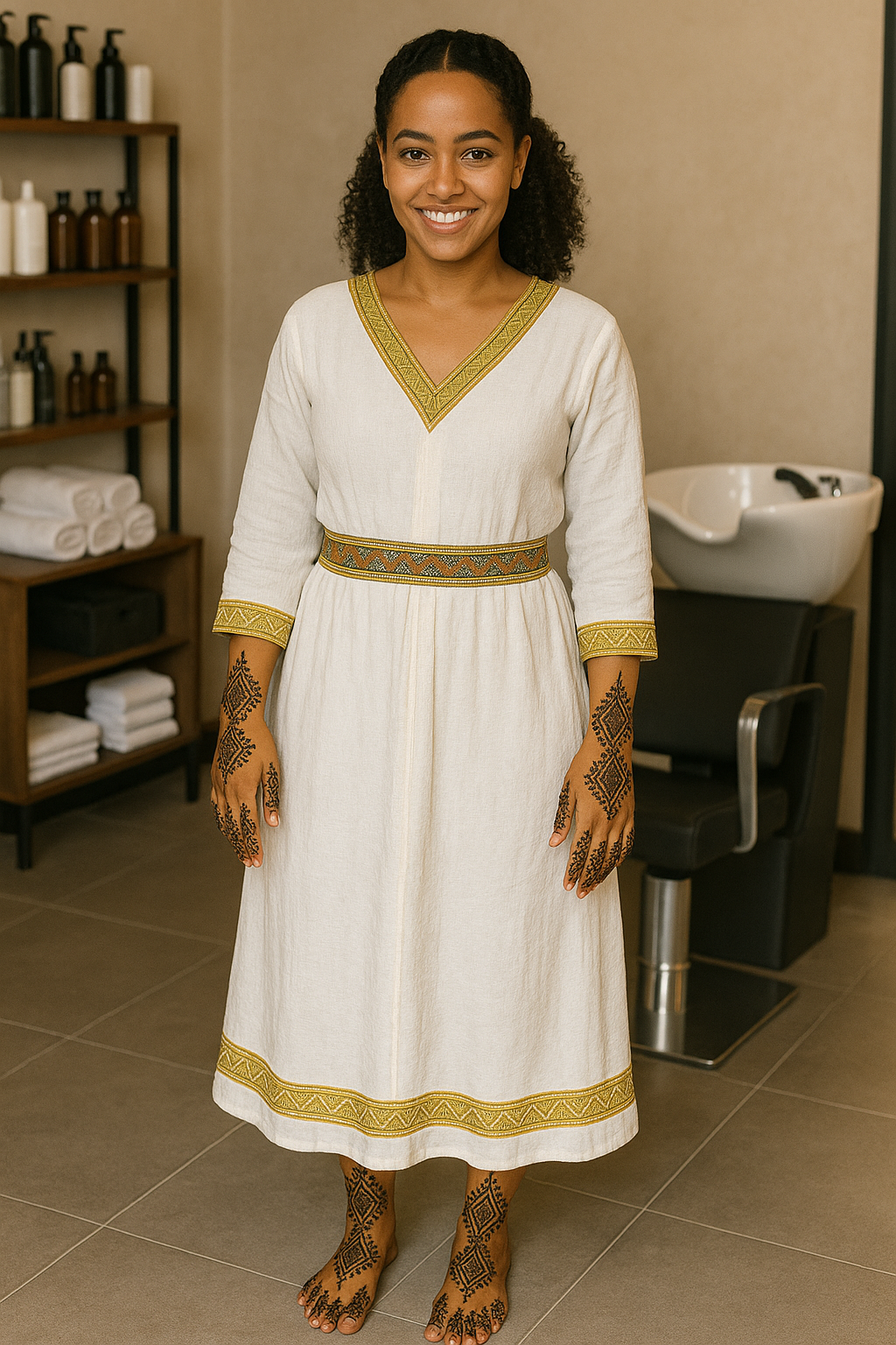 Make-up artist applying natural glam