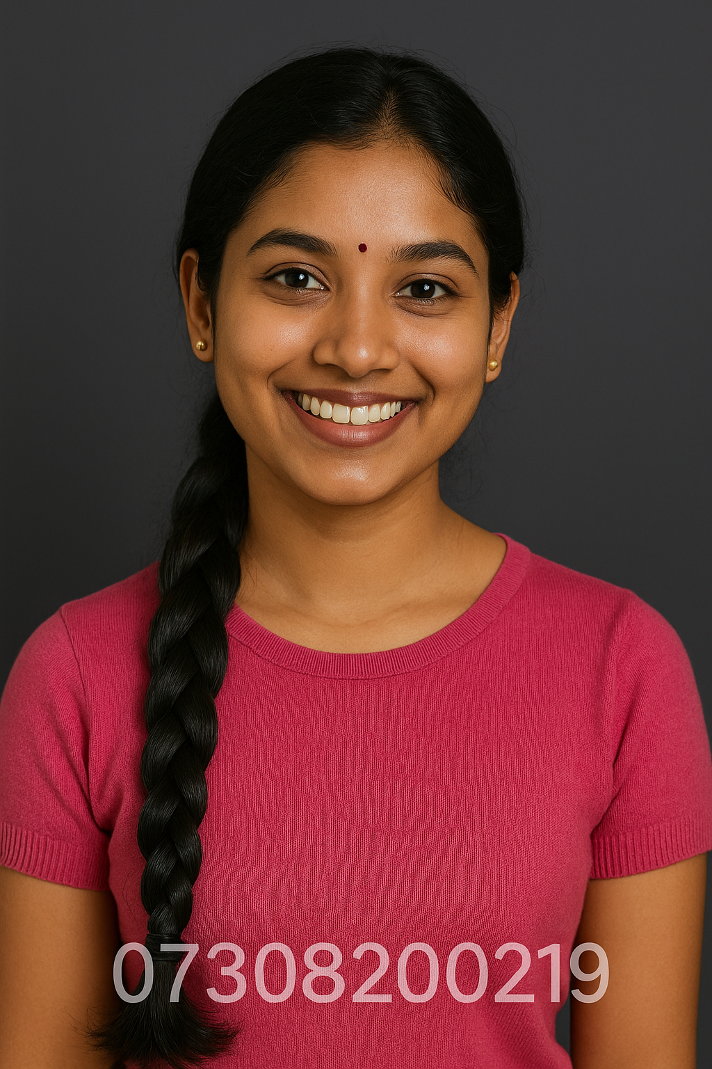 Smiling woman with soft glam make-up